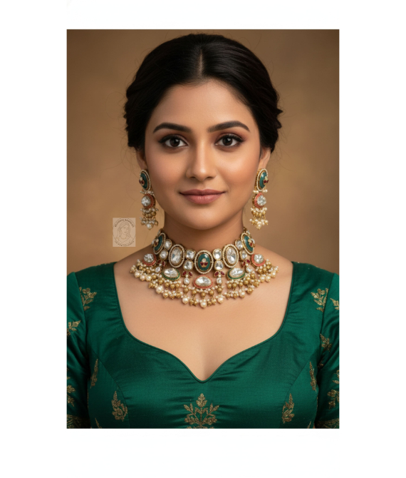 Kundan Meenakari Choker Set
